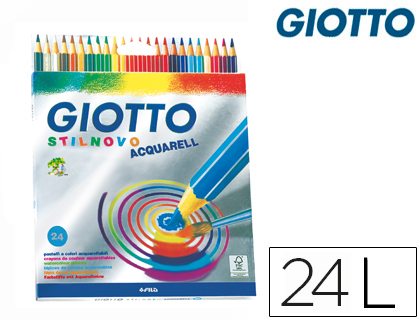 LAPICES DE COLORES GIOTTO STILNOVO ACUARELABLES CAJA DE 24 COLORES SURTIDOS