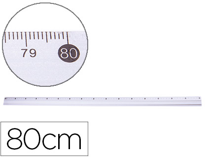 REGLA Q-CONNECT METALICA ALUMINIO 80 CM