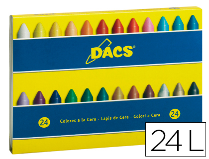 LAPICES CERA DACS CAJA DE 24 COLORES SURTIDOS