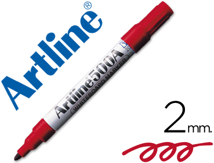 ROTULADOR ARTLINE PIZARRA EK-500 ROJO PUNTA REDONDA 2 MM RECARGABLE