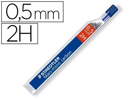 MINAS STAEDTLER MARS MICRO GRAFITO 0,5 MM 2H TUBO CON 12 UNIDADES