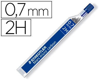 MINAS STAEDTLER MARS MICRO GRAFITO 0,7 MM 2H TUBO CON 12 UNIDADES