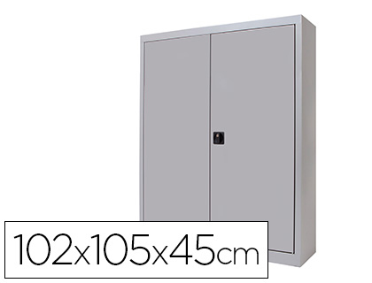 ARMARIO METALICO ROCADA DOS PUERTAS BATIENTES INCLUYE DOS BALDA 102X105X45 CM ACABADO AC00 GRIS/GRIS