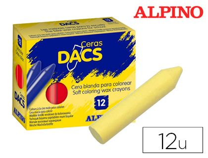 LAPICES CERA DACS UNICOLOR AMARILLO CLARO CAJA DE 12 UNIDADES