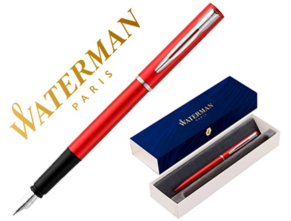 PLUMA WATERMAN ALLURE LACA ROJA EN ESTUCHE DE REGALO