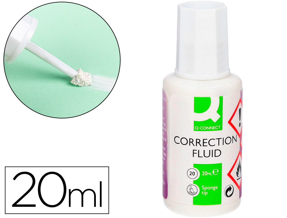 CORRECTOR Q-CONNECT APLICADOR ESPUMA BOTE 20 ML