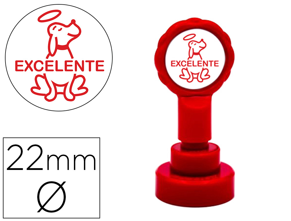 SELLO ARTLINE EMOTICONO EXCELENTE COLOR ROJO 22 MM DIAMETRO