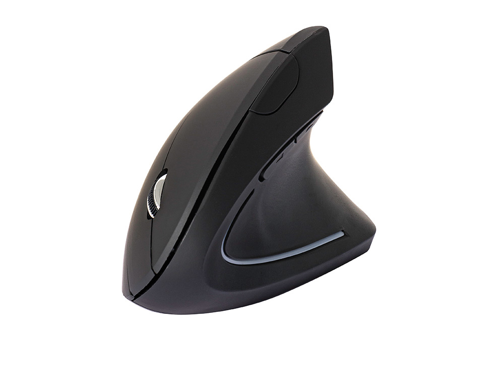 RATON Q-CONNECT OPTICO INALAMBRICO ERGONOMICO VERTICAL DPI 800/1200/1600 PILAS AAA NEGRO