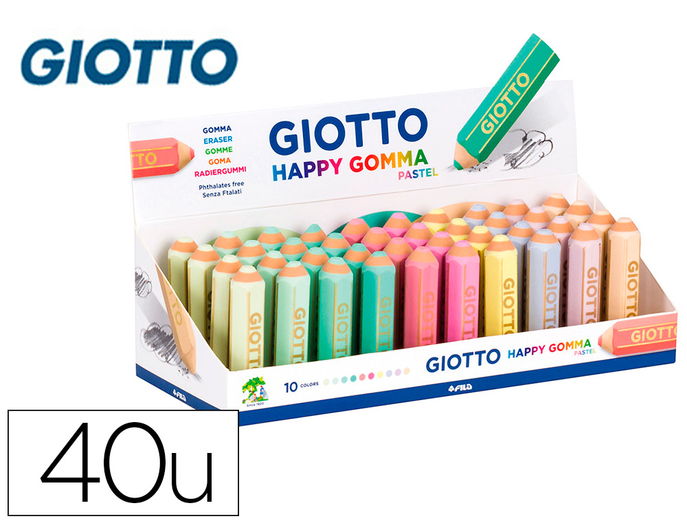 GOMA DE BORRAR GIOTTO HAPPY GOMMA PASTEL FORMA DE LAPIZ