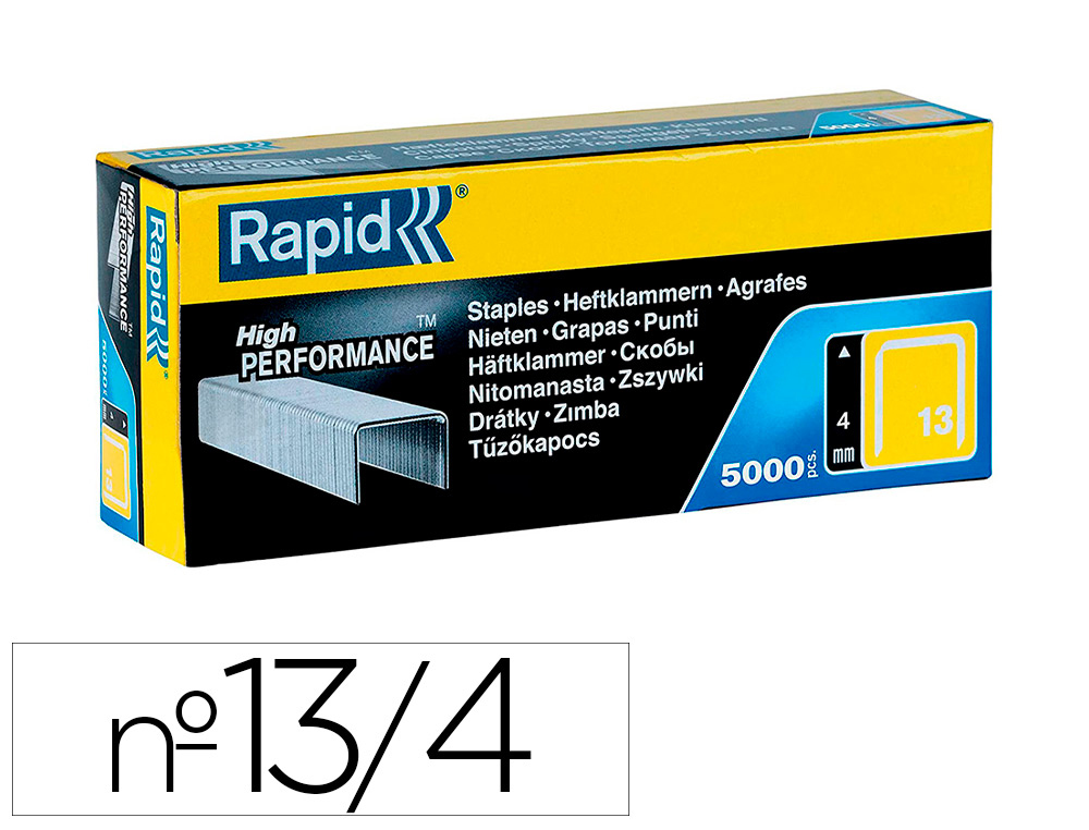 GRAPAS RAPID 13/4 MM GALVANIZADA CAJA DE 5000 UNIDADES