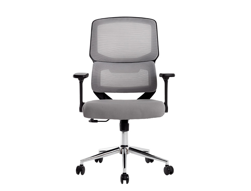 SILLA Q-CONNECT OFICINA LUCCA MALLA BASE METALICA ALT MAX 1090 ANC 700 PROF 650 RUEDAS PREMIUM COLOR NEGRO GRIS