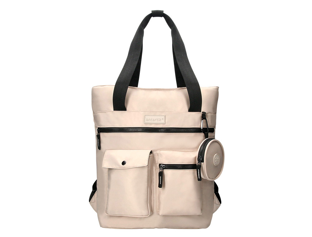 MOCHILA ANTARTIK BOLSO FLIP BAG CON ACOLCHADO PARA PORTATIL 15'' BEIGE 400X120X390 MM