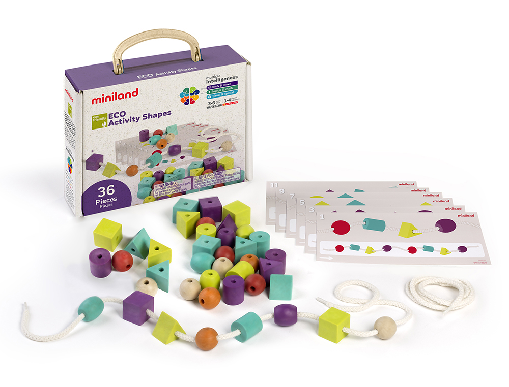 JUEGO DIDACTICO MINILAND ECO ACTIVITY SHAPES 36 PIEZAS