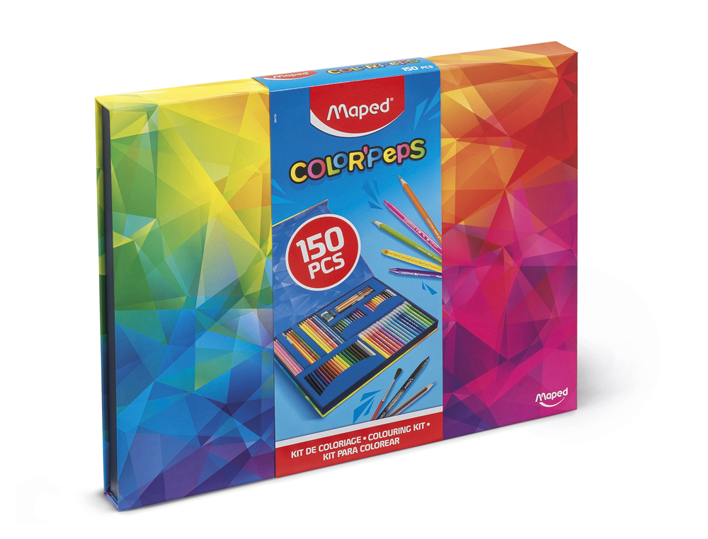 ESTUCHE PINTURA MAPED COLOR PEPS KIT DE 150 PIEZAS SURTIDAS