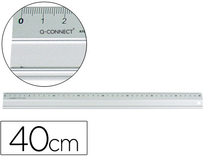 REGLA Q-CONNECT METALICA ALUMINIO 40 CM