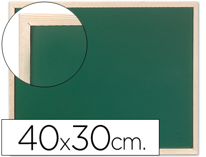 PIZARRA VERDE Q-CONNECT MARCO DE MADERA 40X30 CM SIN REPISA