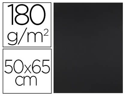 CARTULINA LIDERPAPEL 50X65 CM 180G/M2 NEGRO