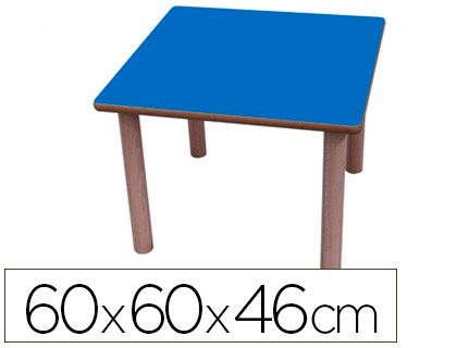 MESA MADERA MOBETUC T1 CUADRADA CON TAPA LAMINADA HAYA 60X60 CM