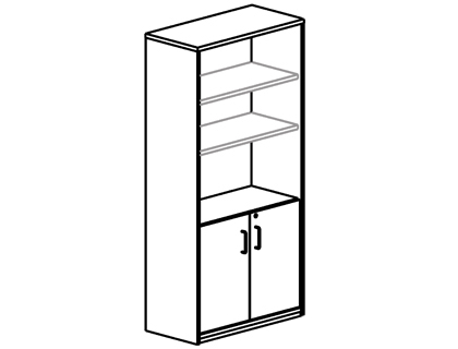 ARMARIO ROCADA CON 3 ESTANTES Y DOS PUERTAS ENTERAS SERIE STORE 156X90X45 ACABADO AA01 HAYA/HAYA