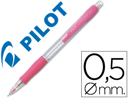 PORTAMINAS PILOT SUPER GRIP ROSA 0,5 MM SUJECION DE CAUCHO