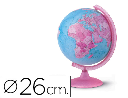 GLOBO TERRAQUEO CON LUZ MODELO PINK DIAMETRO 26 CM