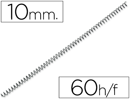 ESPIRAL METALICO Q-CONNECT 64 5:1 10 MM 1MM CAJA DE 200 UNIDADES