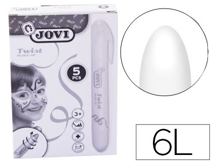 BARRA DE MAQUILLAJE JOVI TWIST MAKE-UP BLANCA CAJA DE 5 UNIDADES