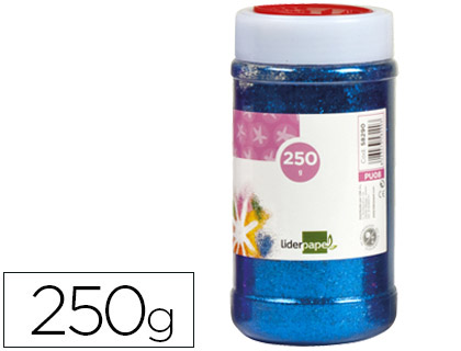 PURPURINA LIDERPAPEL FANTASIA COLOR AZUL METALIZADO BOTE DE 250 GR