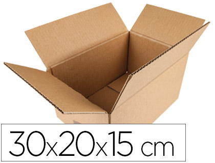 CAJA PARA EMBALAR Q-CONNECT AMERICANA CARTON RECICLADO CANAL SIMPLE 5 MM COLOR KRAFT 300X200X150 MM