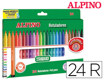 ROTULADOR ALPINO STANDARD CAJA DE 24 UNIDADES COLORES SURTIDOS