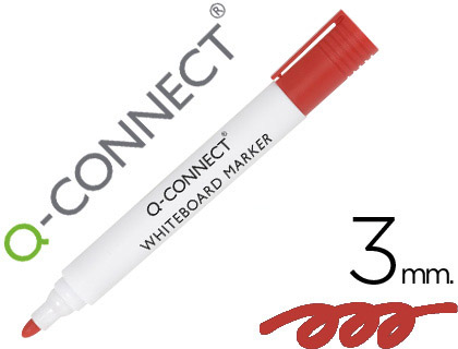 ROTULADOR Q-CONNECT PIZARRA BLANCA COLOR ROJO PUNTA REDONDA 3 MM