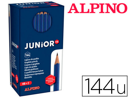 LAPICES DE GRAFITO ALPINO JUNIOR CAJA DE 144 UNIDADES