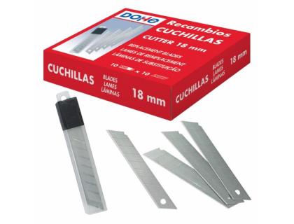 REPUESTO CUCHILLA DOHE ANCHO 18 MM ESTUCHE DE 10 UNIDADES