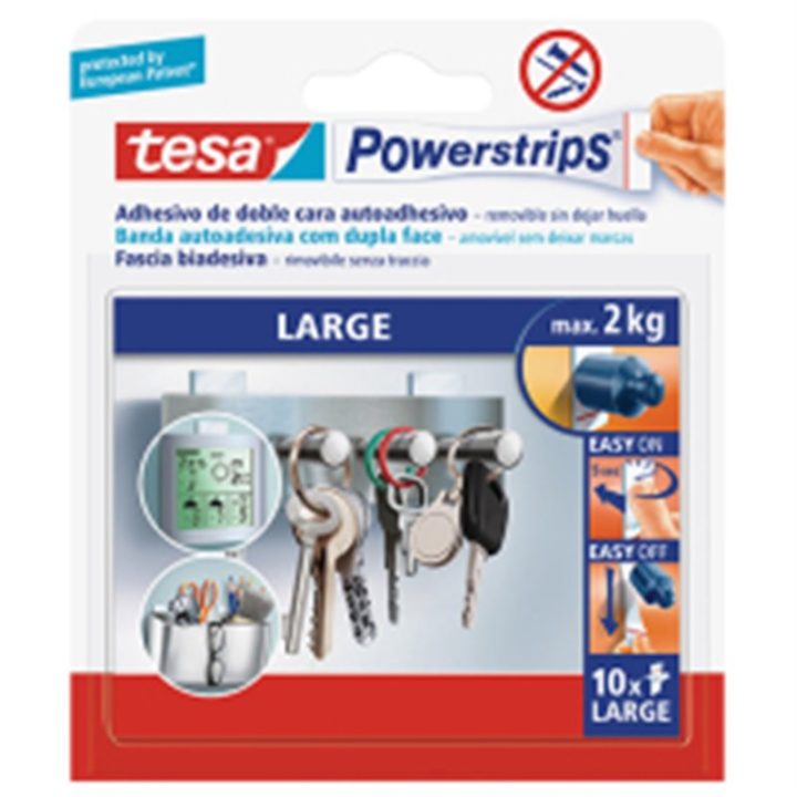 TIRAS ADHESIVAS TESA REMOVIBLES POWERSTRIP 10 UDS. (58060-00000-01)