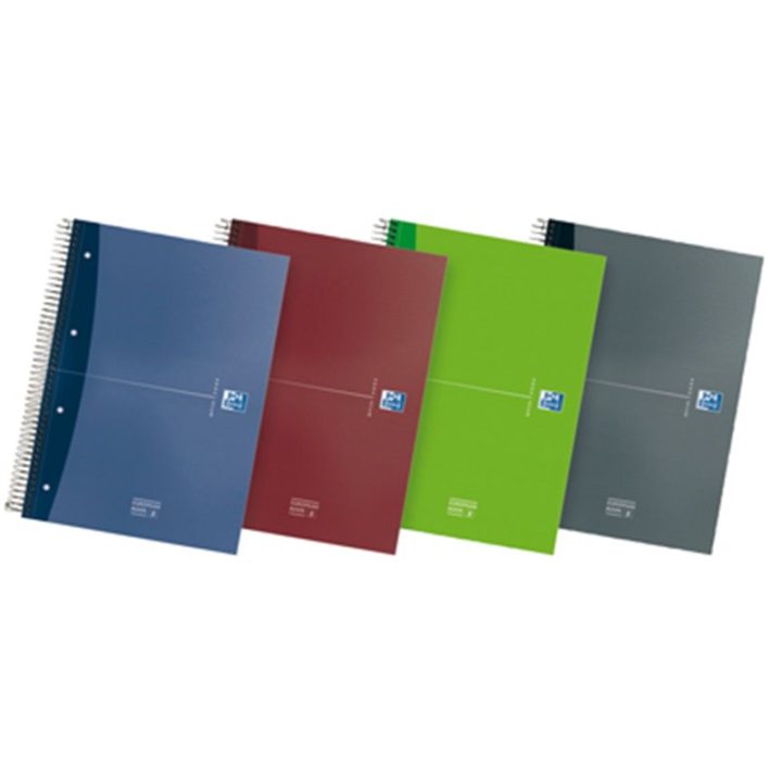 CUADERNO OXFORD A4+ 120 HOJAS CDLA. 5X5 ESPIRAL DOBLE TAPAS EXTRADURAS COL. SUR. (100104738)